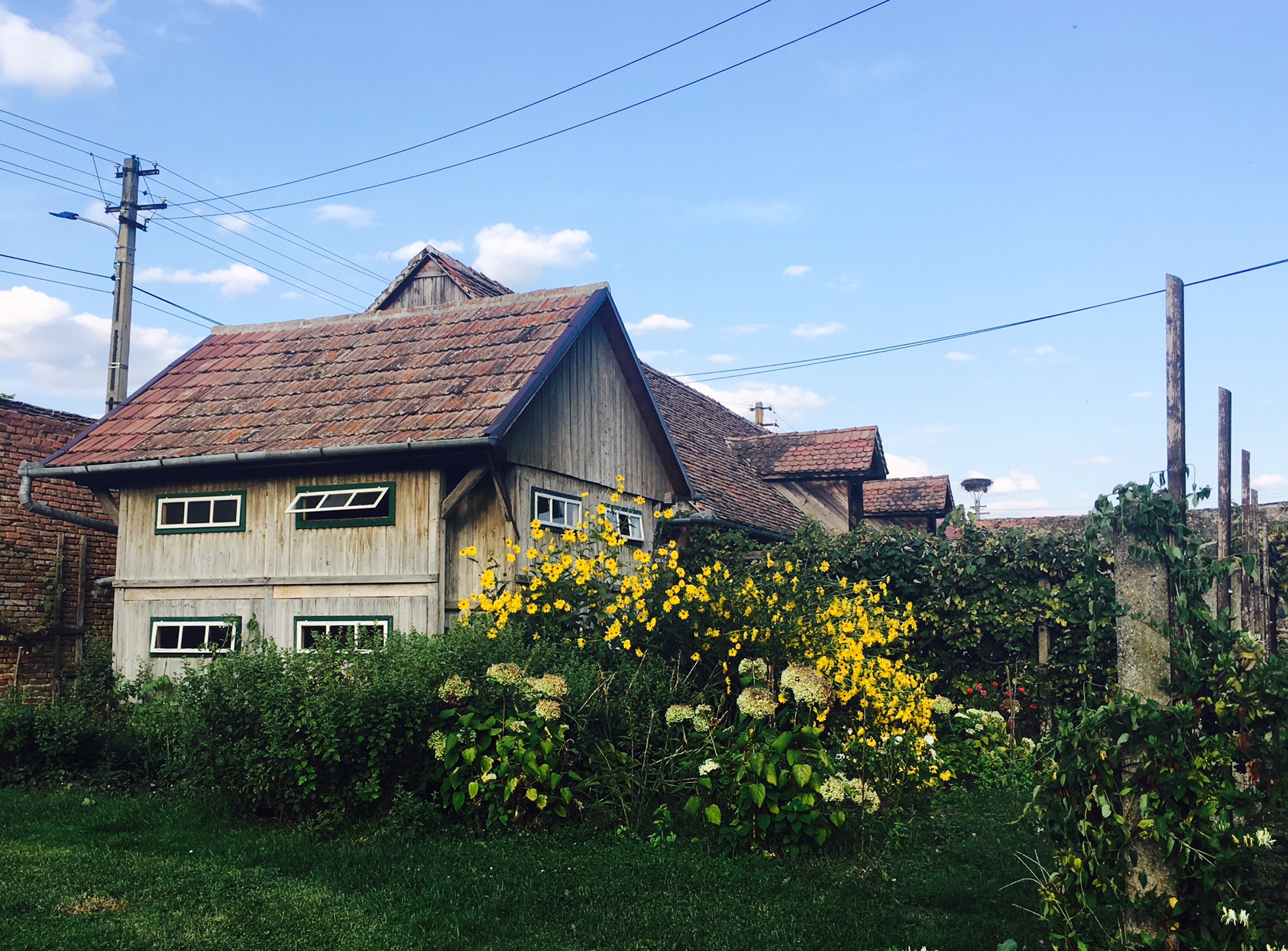 The little house and flower garden inside the yard of the fortified church Photo credit: BD